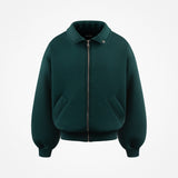 Bottlegreen Blank Puffy Collar Sweatshirt