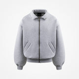 Gray Blank Puffy Collar Sweatshirt