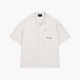 Beige/White Baltic Striped Cafe Shirt
