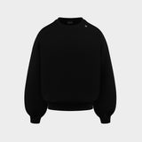 Black Blank Puffy Crewneck