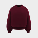 Burgundy Blank Puffy Crewneck