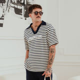 Navy/Sand Baltic Striped Top