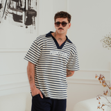 Navy/Sand Baltic Striped Top