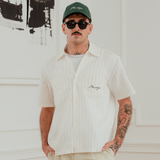 Beige/White Baltic Striped Cafe Shirt