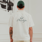 Beige/White Baltic Striped Cafe Shirt