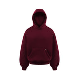 Burgundy Blank Puffy Hoodie