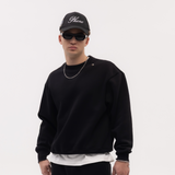 Black Blank Puffy Crewneck