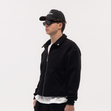 Black Blank Puffy Collar Sweatshirt