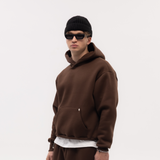 Brown Blank Puffy Hoodie