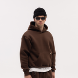 Brown Blank Puffy Hoodie