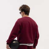 Burgundy Blank Puffy Crewneck