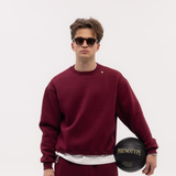 Burgundy Blank Puffy Crewneck