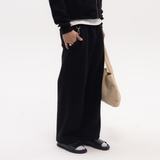 Black Blank Puffy Sweatpants