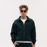 Bottlegreen Blank Puffy Collar Sweatshirt