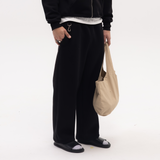 Black Blank Puffy Sweatpants
