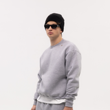 Gray Blank Puffy Crewneck