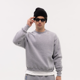 Gray Blank Puffy Crewneck