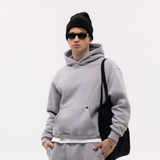 Gray Blank Puffy Hoodie