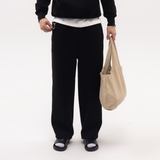 Black Blank Puffy Sweatpants