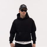 Black Blank Puffy Hoodie