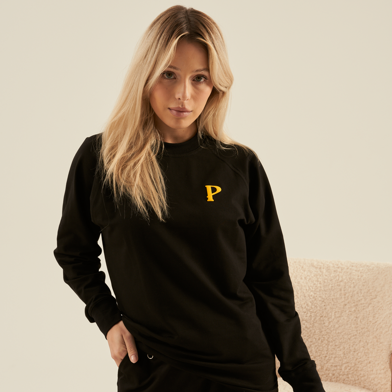 Black Puffy 'P' Longsleeve