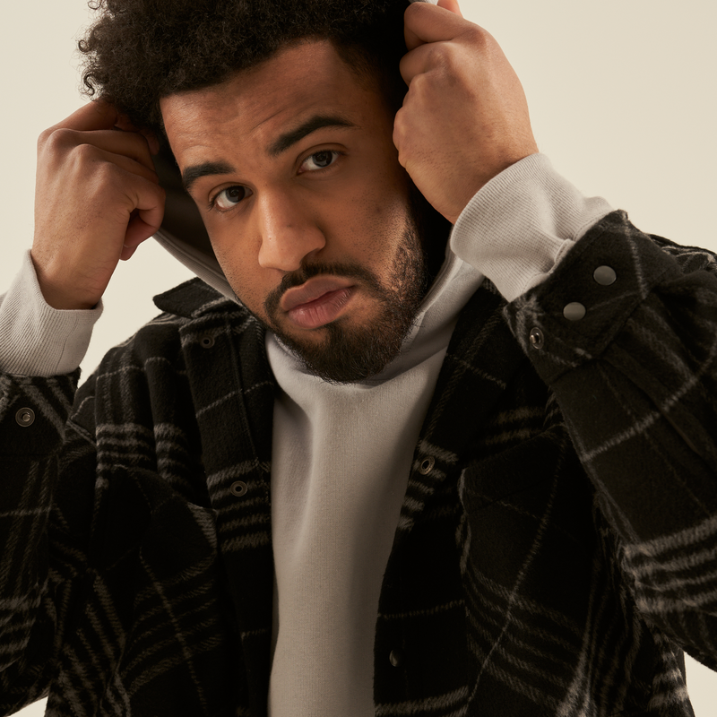 Black / Gray Checkered Wool Overshirt